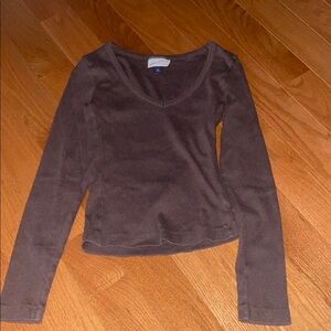 Barley Worn Brown Long Sleeve Women's Top